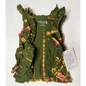 NWT Jak & Peppar Baby Tie Dye Ruffle Tank Top 9M Green Pink Boho Sleeveless